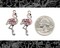 Pink Flamingo Silver Enamel and Rhinestone Charms - Set of Two - ZS-C34